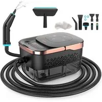 AKKEE Handdampfreiniger 2500W Dampfreiniger mit 1250 ml Wassertank Auto-Dampfreinigungsgeräte, 2500 W, 6 stufige Leistungsregelung, Komplettes Zubehörset