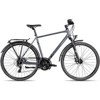2R Manufaktur Trekkingrad TRS GO, 21 Gang Shimano Tourney RD-TY300-7 Schaltwerk, Kettenschaltung, Shimano Tourney Kettenschaltung schwarz/grau