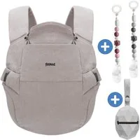 Fillikid Babytrage Natural, Kindertrage Bauchtrage Rückentrage Tragehilfe für Babys ab 3,5 kg