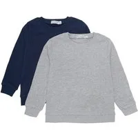 Minymo Rundhalspullover MISweatshirt (2-tlg) (2er-Pack) 2er Pack Klassisches Sweatshirt