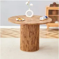 JUFU Esstisch aus MDF, rund ca. 100 cm Ø, Wohnzimmertisch, Couchtisch, Küchentisch (1-St), Modernes Holz-Design für Esszimmer & Küche