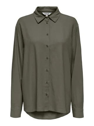 ONLY - ONLGOA L/S LINEN BL SHIRT CC PNT Smokey Olive - Gr. - L