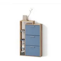 Livinity® Schuhkipper Ortello, Goldkraft Eiche/Blau/Goldkraft Eiche, 80 x 128.3 cm mit 3 ... (1 St)