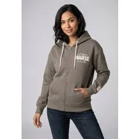 Eight2Nine Kapuzensweatjacke Damen ZIP Sweatjacke mit Backprint Hoodie, Kapuzenpullover, Zipperjacke mit Kängurutasche und Kapuze
