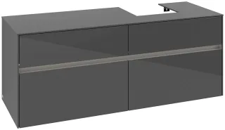 Villeroy & Boch Waschtischunterschrank Collaro C102B0 1400x548x500mm mit Beleuchtung Glossy Grey C102B0FP