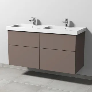 Sanipa 3way Waschtischunterbau zu Geberit iCon Light Waschtisch mit 4 Auszügen, Taupe-Matt SP5771T