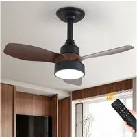 JDONG Deckenventilator mit Beleuchtung Ø 62CM Leise Deckenventilator mit Fernbedienung 3, Farbtemperatur und 3Geschwindigkeiten Deckenlampe mit Ventilator Timer