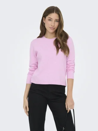 ONLY - ONLLOYAL LS ONECK KNT NOOS Super Pink - Gr. - M