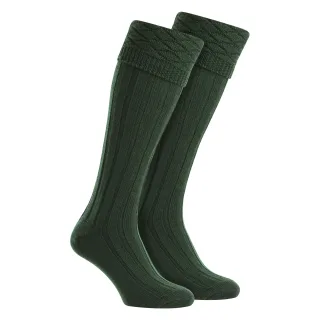 Herren Premium Wollkilt-Socken Knielang Diamantmuster Umschlagkante