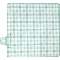 Picknickdecke 200 x 200 cm, mit 4 Erdankern, Campingdecke, für Park, Garten, Strand, SONGMICS, groß, wasserdicht, maschinenwaschbar, faltbar, grün-weiß