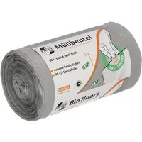 Deiss Müllbeutel FIRST PLUS pcr ®, extrem reißfest, 30 Liter, 50 Stück/Rolle, grau