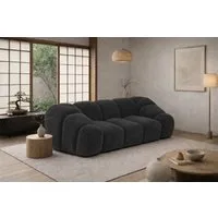 Kaiser Möbel Sofa 2-Sitzer modular für Wohnzimmer, Samtstoff Bluvel, CROISSANT, Einzelsofa, modulares System,hochwertiger Samtstoff