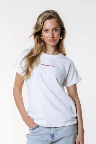 Colourful Rebel - Uni Logo Boxy Tee standard white - Gr. - L