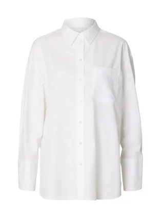 selected women - SLWDANNIE LS OVERSIZED SHIRT NOOS Bright White - Gr. - 34