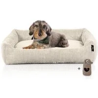 Rohrschneider Tierbett Hundebett Hundekorb Cordstoff, inkl. Gassibeutel