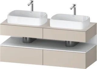 Duravit Qatego Konsolenwaschtischunterbau wandhängend Taupe Matt 1400x550x600 mm - QA4767018910000 QA4767018910000