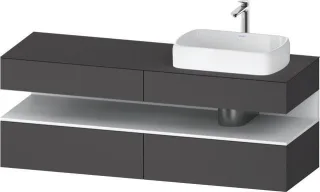 Duravit Qatego Konsolenwaschtischunterbau wandhängend Graphit Matt 1600x550x600 mm - QA4778018490000 QA4778018490000