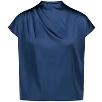 Zero Satinbluse Damen mit Kragen