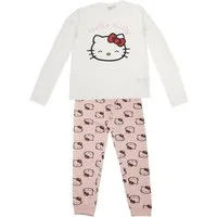 Cerda Pyjama Hello Kitty Damen lang Baumwollmix Single Jersey Schlafanzug