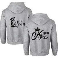 Couples Shop Kapuzenpullover Her King & His Queen Hoodie für Paare mit modischem Print