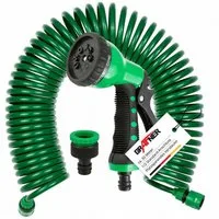 Grafner Gartenschlauch Grafner Spiralschhlauch 1/2" Gartenschlauch grün 30m inkl. 8 Funktione, Verstärkter 3-fach EVA-Mantel, ein Verknoten, kein Verdrehen, maximaler Druck: 10 Bar, (5 St), ausgedehnt ca. 30 Meter, Kein Platzen! Dornen und Sträucher