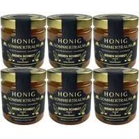 BIENEN SCHMIDT Honig "SOMMERTRAUM" verschiedene Größen, 6 x 500 g, (Spar-Set, 6x 500 g Glas), Sommerblütenhonig aus Oberfranken, rein und natürlich, deutscher Honig