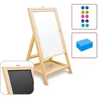 ALLboards Standtafel Kindertafel Staffelei Doppelseitige Whiteboard Kreide 120cm