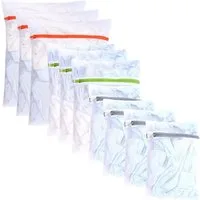 Everhomely® Wäschenetz 10x 3 Größen + Reißverschluss Wäschekorb Wäscheständer Wäschesammler,(10er Set, 10-St), 3 Verschiedene Größen