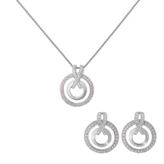 Orphelia 'Azalea' Damen 925 Sterling Silber Set: Kettenanhänger + Ohrringe - Silber SET-7095