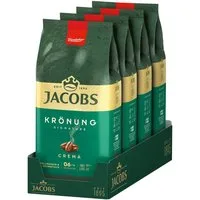 JACOBS Kaffee Kaffeebohnen Krönung Crema ganze Bohnen geröstet Röstung 4 x 1 kg, 4000 g, (Packung, 4er Pack)