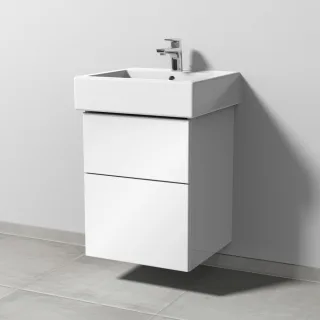 Sanipa 3way Waschtischunterbau zu Duravit Vero Waschtisch mit 2 Auszügen, Weiß-Glanz SF71578