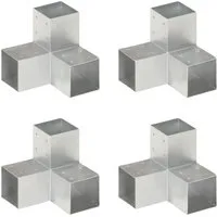 vidaXL Zaunpfosten Pfostenverbinder 4 Stk. Y-Form Verzinktes Metall 91 x 91 mm, (4-St)