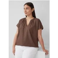 s.Oliver Kurzarmbluse Bluse Ärmellose Bluse aus Leinenmix im Relaxed Fit