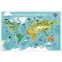 Close Up Poster KinderWeltkarte XL Poster Unsere große bunte Welt 91,5 x 61