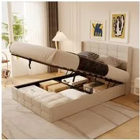 Bealife Polsterbett Einzelbett/Doppelbett mit hydraulischem Stauraum (120/140/160/180*200cm)