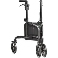 Helavo Rollator H1080, Schmaler 3-Rad-Rollator mit Doppel-Frontrollen & Dualbremse bis 136kg