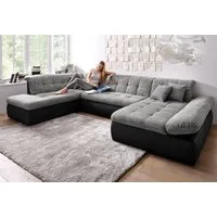 DOMO collection Wohnlandschaft MORIC 353x216x80 cm, mit viel Platz, U-Form, auch in Cord, im XXL-Format, wahlweise mit Bettfunktion und Armlehnenverstellung