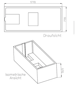 Neuesbad Wannenträger für Geberit Renova Plan 180x80 SW 13076