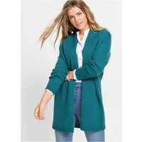 bonprix Longstrickjacke Loose fit, mit Rippstrick an Ärmeln und Saum, mit Schalkragen