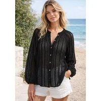 Laura Scott Shirtbluse in Häkeloptik, aus Baumwolle