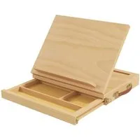 Vinsetto Staffelei Winkelverstellbare Tischstaffelei mit Griff, Naturholz 33,5 x 26 x 26 cm
