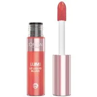 L'ORÉAL PARIS Rouge LUMI LE LIQUID BLUSH GLOWY, flüssige Textur, schimmernde und intensive Farbe, glänzendes Finish