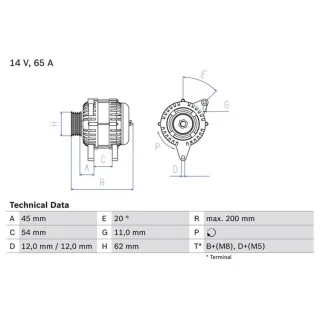 Bosch Lichtmaschine Fiat Barchetta Brava Bravo Punto Strada Lancia Y