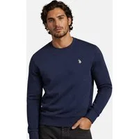 U.S. Polo Assn. Rundhalspullover USJaxxon – Herren Sweatshirt mit Rundhalsausschnitt Weiche Baumwollmischung, formstabil und mit Logo-Stickerei