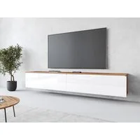 Home affaire Lowboard LOWBOARD VERA, wahlweise mit oder ohne Beleuchtung, Modernes griffloses TV-Board, 180 cm TV-Schrank, stehend und hängend