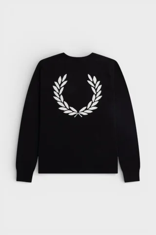 Fred Perry Lorbeerkranz Grafik-Pullover - Schwarz