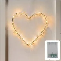 COZY HOME LED-Lichterkette Lichterketten Herz Lichterkranz LED Herz mit Stecker warmweiß Fenster