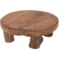 Spetebo Blumenständer Teak Holz Pflanzenhocker - 20 x 7 cm (Stück, 1 St., Blumenhocker), kleiner Deko Hocker