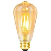 ZMH LED-Leuchtmittel LED Edison Glühbirne E27 Vintage Glühlampe Dekorativ ST64 Antike Bulb, E27, 1 St., Warmweiß, transparente/Bernsteinglas Vintage Tropfenmuster Glühbirne