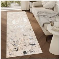 Tapiso Läufer CRYSTAL, rechteckig, Höhe: 8 mm, Kurzflor Flurläufer Schimmereffekt, pflegeleicht, Meterware